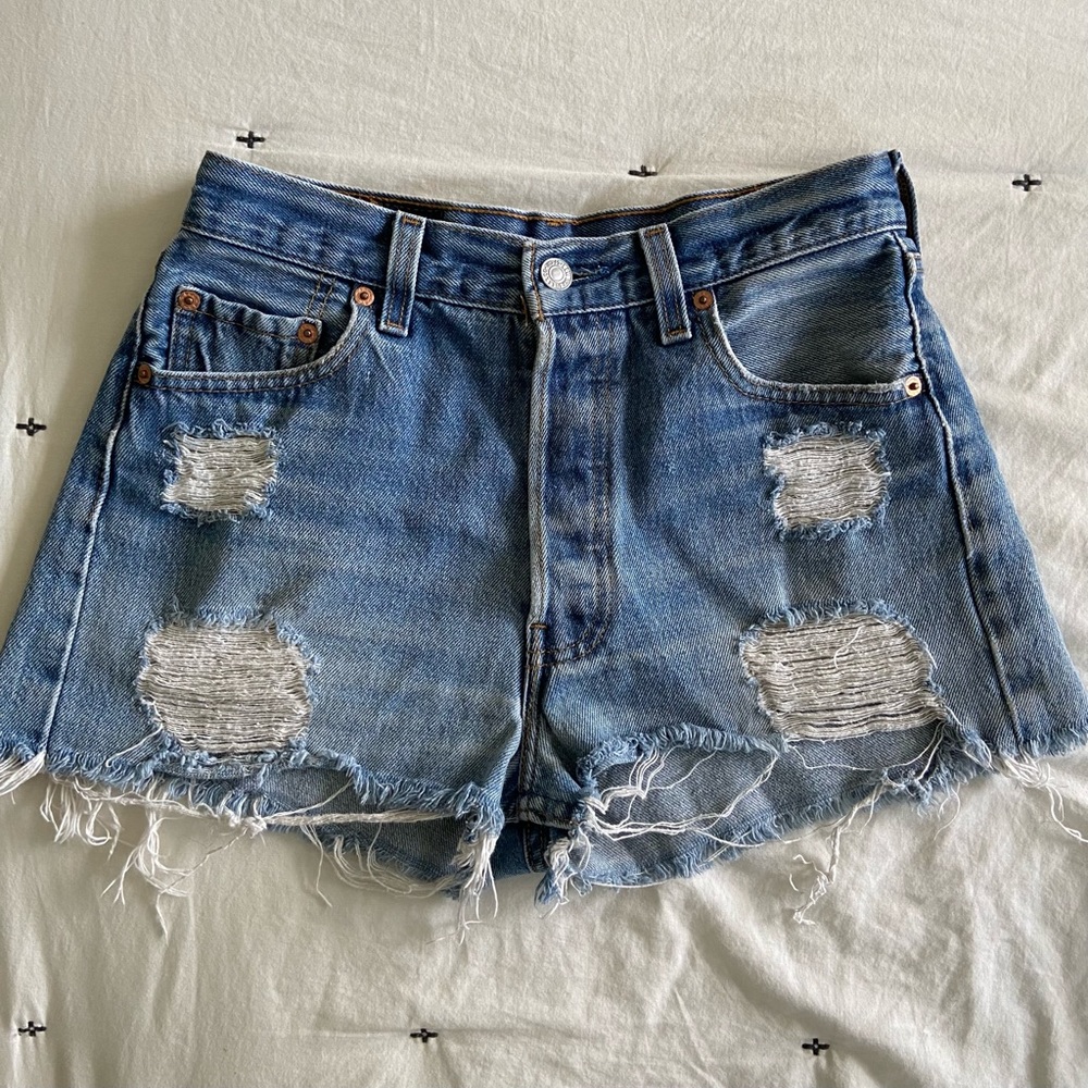 Levi’s 501 Distressed High Rise Cut Offs